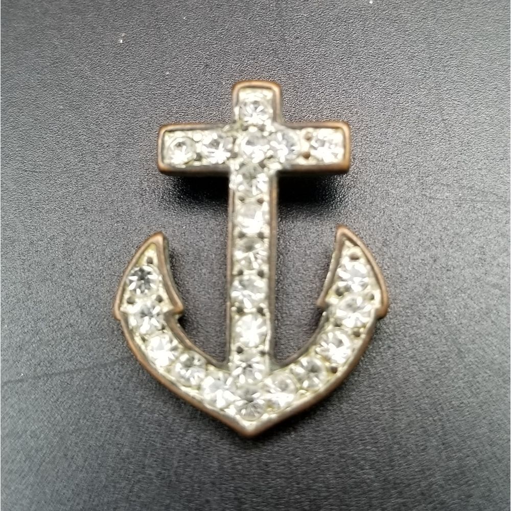 Sailors gift crystal anchor necklace pendant. P147